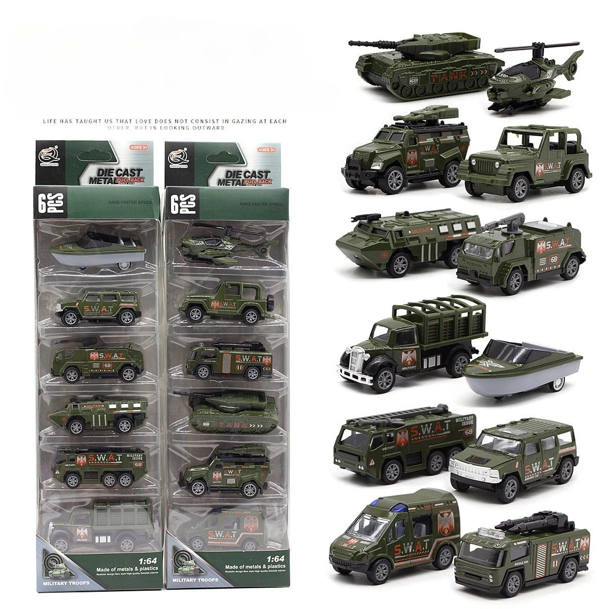 Veicolo militare Auto in lega Alta simulazione Diecast Car Modello in lega metallica Auto Giocattoli per bambini Collezione regalo