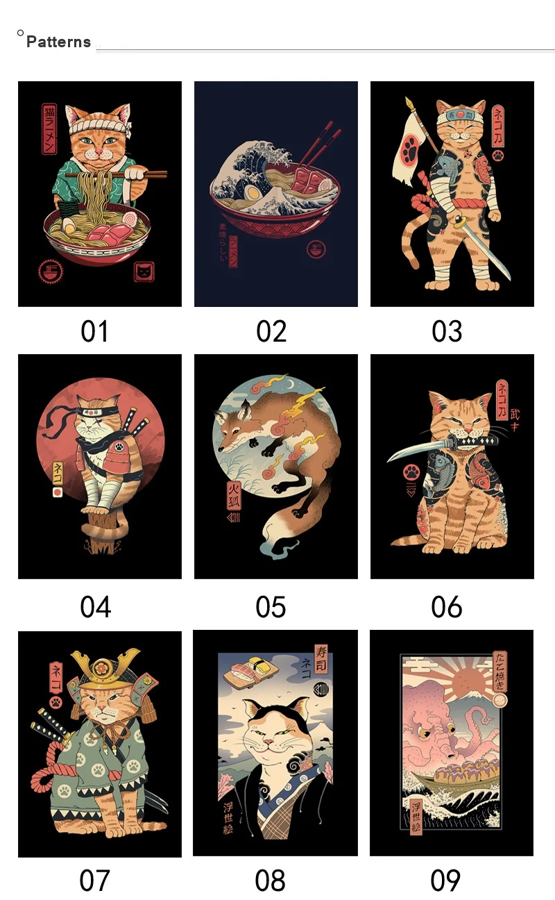 Samurai Katze Noren Vorhang Japanische Ramen Food Shop Küche Tuch Tür Vorhänge Öl Rauchfest Trennvorhang Kein Stanzen – Detail 8