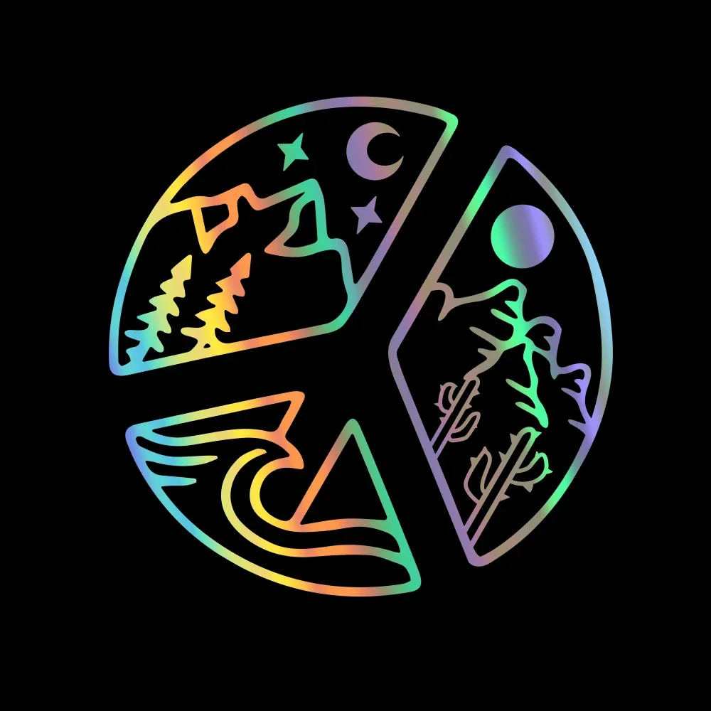 

Elemental Peace Decal Mountain Stickers Personalized Vinyl For Car Window Side Door Laptop Auto Exterior Decoration Accessories