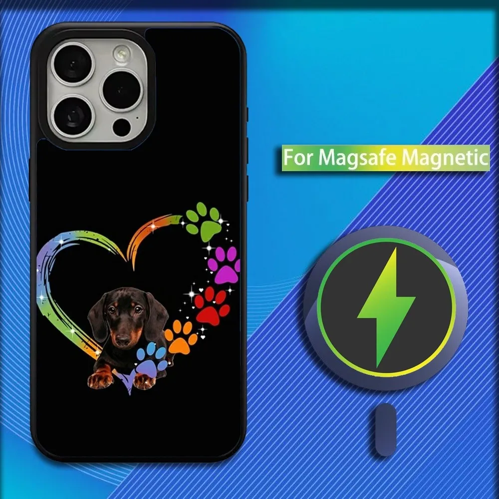 Magsafe-磁気ワイヤレス充電電話ケース,dachshund Dog love,mini,plus,pro,max,15, 13,12,11,15