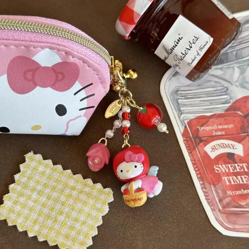 Kawaii sanrio hallo Kitty Apfel Engel Rucksack Anhänger Cartoon niedlichen dekorativen Schlüssel bund Mädchen Freunde Geburtstag Weihnachts geschenke