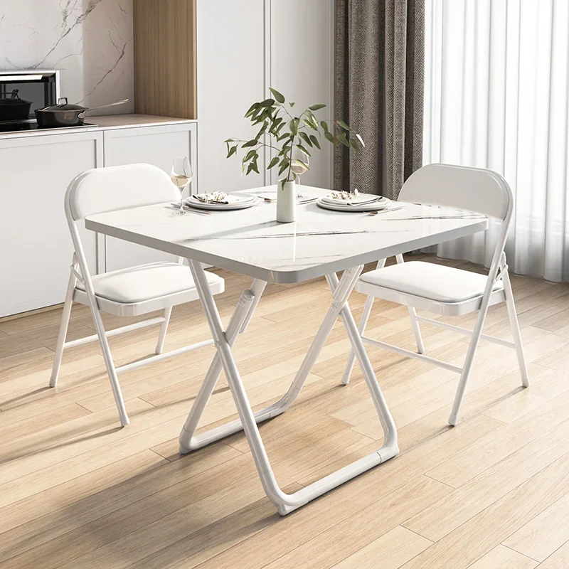 

Folding table stall portable square table household small apartment temporary simple dining table and chair rental room