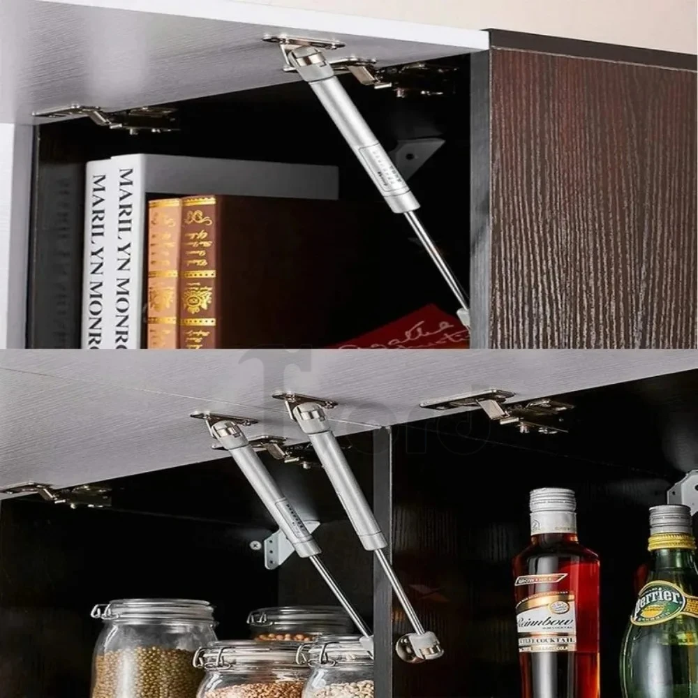 2/4 pces porta do armário suportes a gás 100n/10kg suporta tampa de mola a gás suporte adereços de gás choques armário de cozinha dobradiça hidráulica