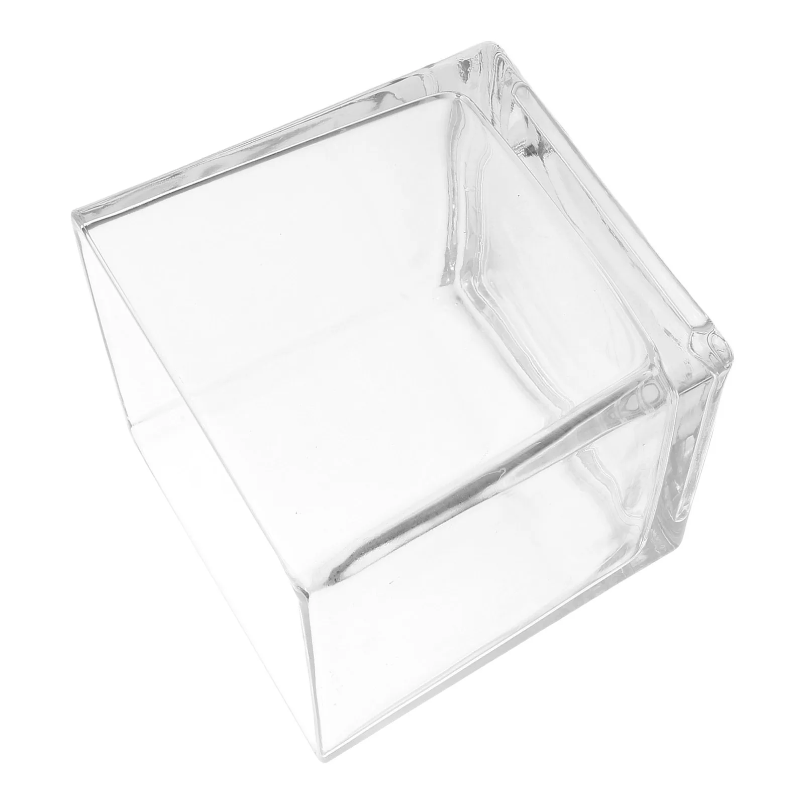 

Square Clear Glass Vase Cube Hydroponic Flower Planter Modern Vase 15x15cm Decorative for Home Office Desk Flower Vases Unique