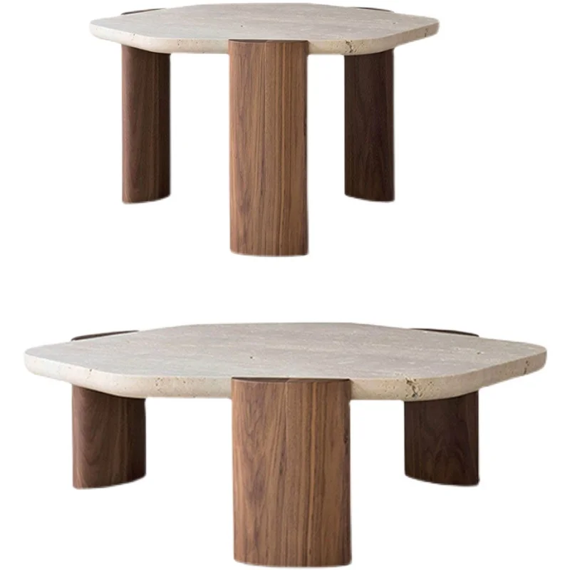 TLL French Modern Creative Black and Hu Wood Design Lob Low Table Solid  Tea