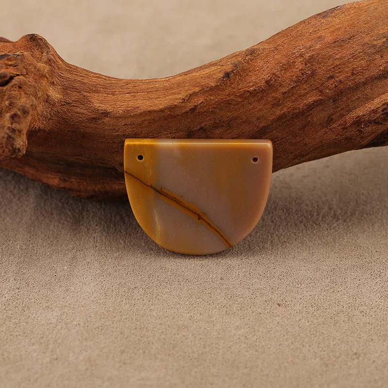 

B&F Mookite Jasper Semi-oval Pendant Beads, Handmade Natural stones beads, Polished Stones for jewelry Making Supplies