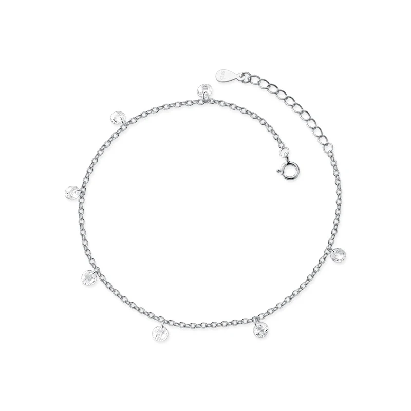 Modian Shining Zircon Anklet Authentic 925 Sterling Silver Fashion Barefoot Original Chain Bracelet For Women Fine Jewelry