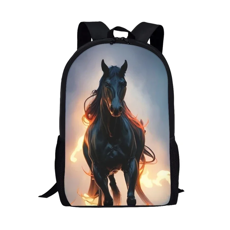 White Horse 3D Print Backpack Student Trendy Hot Sales School Bag Boys Girls Bookbag Animal Travel Bags for Teenagers Knapsack