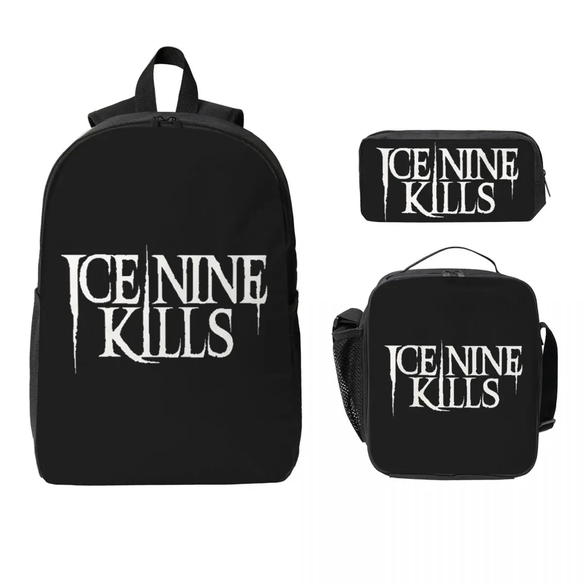 Ice Nine Kills Backpack Boys Girls BookBag School Bag Laptop Shoulder Bags 3ps Insulated Lunch Bag Pencil Case