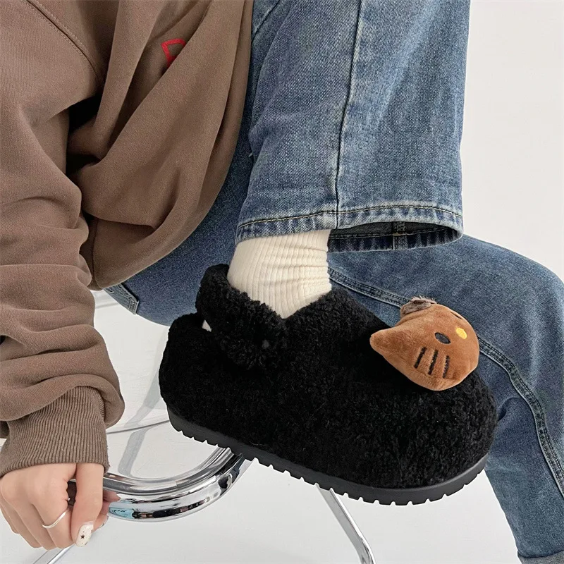 Kawaii مرحبا كيتي القوس تصميم خريف شتاء جديد وصول رقيق النعال مع باطن سميكة لتعزيز الارتفاع تنوعا الفتيات النعال #3