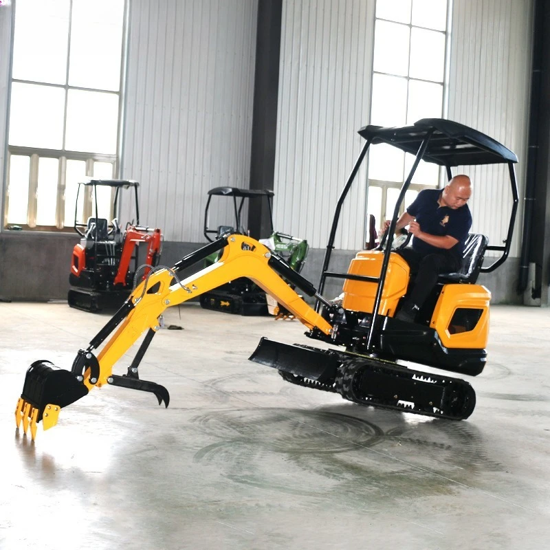 Small excavator, green digging drain pipe small hook machine