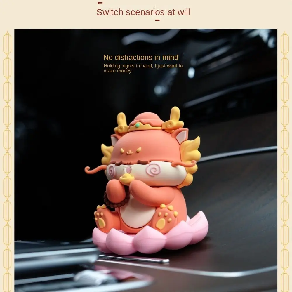 Cartoon Dragon Ornament creativo Silicone figurina di drago di buon auspicio piccolo regalo cinese della statua del drago del Festival di primavera