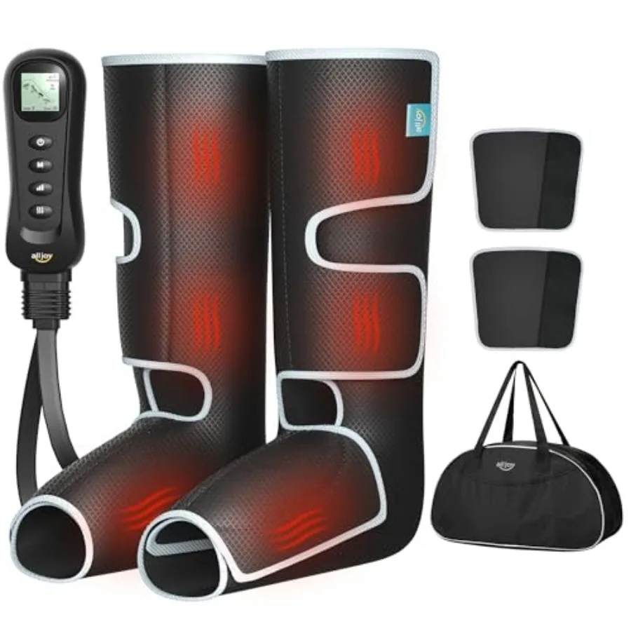 

Leg Massager for Circulation and Pain Relief in Daily Use at Home or Office Features Heat and Compression Therapy to Alleviate