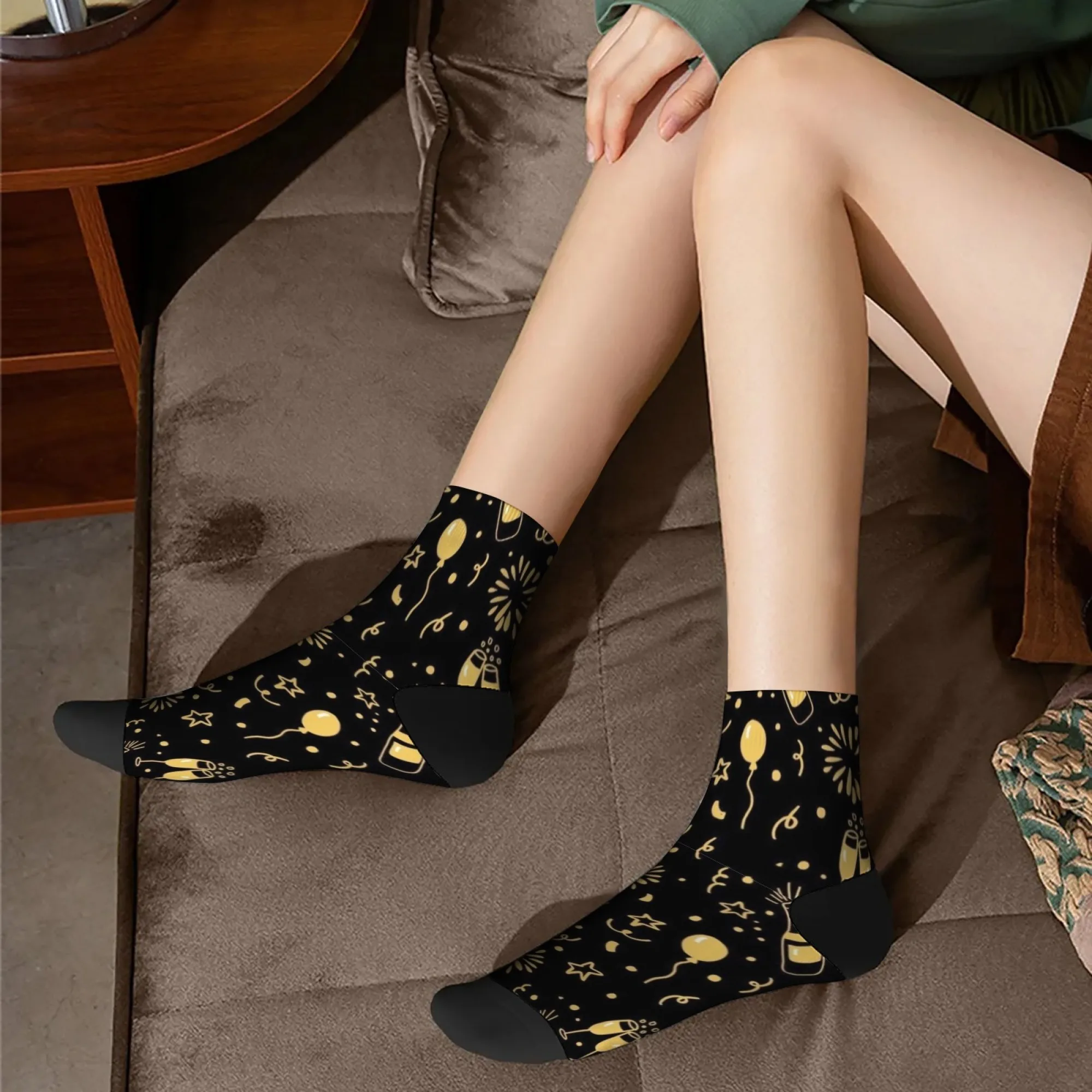 Firework balloon wine glass style men's short socks Novelty funny Crazy compression socks soft comfortable casual hip hop