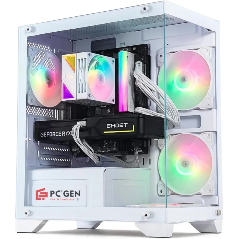 Gaming PC, Core i5-14400F, 16GB 2X8 DDR5 RAM, RTX 5060 8GB, 1TB M.2 SSD, V90 ARGB Air Cooling, 600W *8, Dost60 Eco Desk, Gigabyt