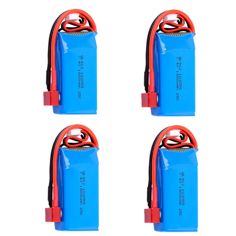 7.4V 1800MAH Lithiumbatterij 25C 2S Model Schip Batterij Geschikt Voor WL912 Afstandsbediening Schip Grote Capaciteit batterij