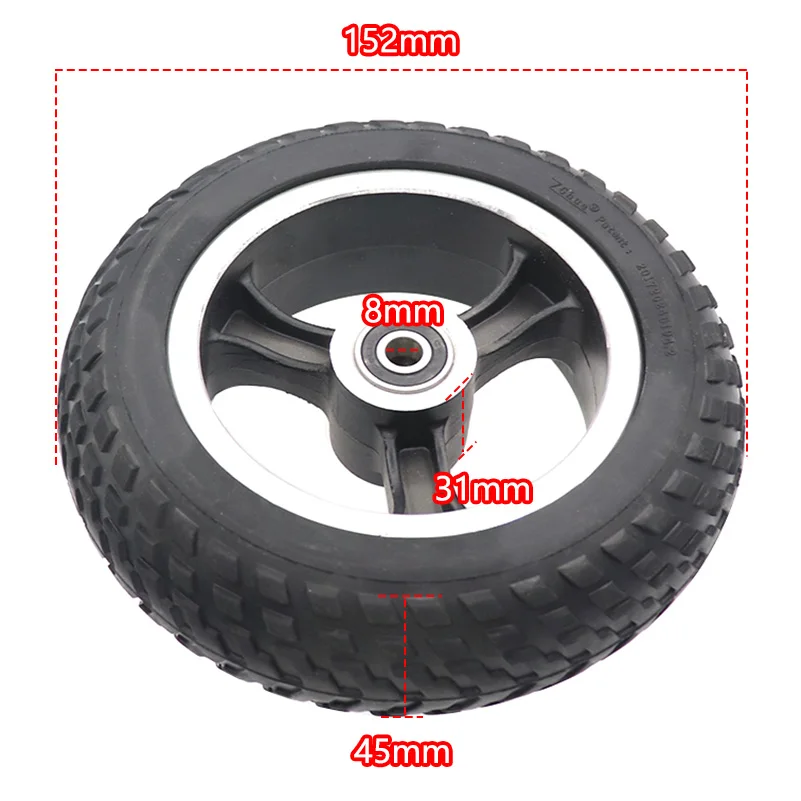 High Quality 6x2 Wheel Tire for Mini Electric Scooter Trolley Thickened Wear Resistant Off-road tyre  wheel