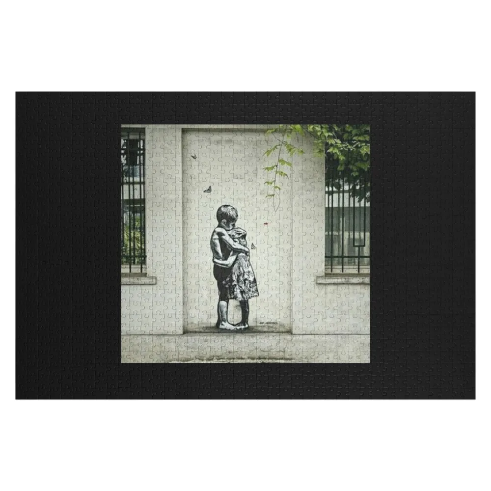 Banksy street art Jigsaw Puzzle Custom Photo Custom Jigsaw Customized Picture Wooden Name Puzzle