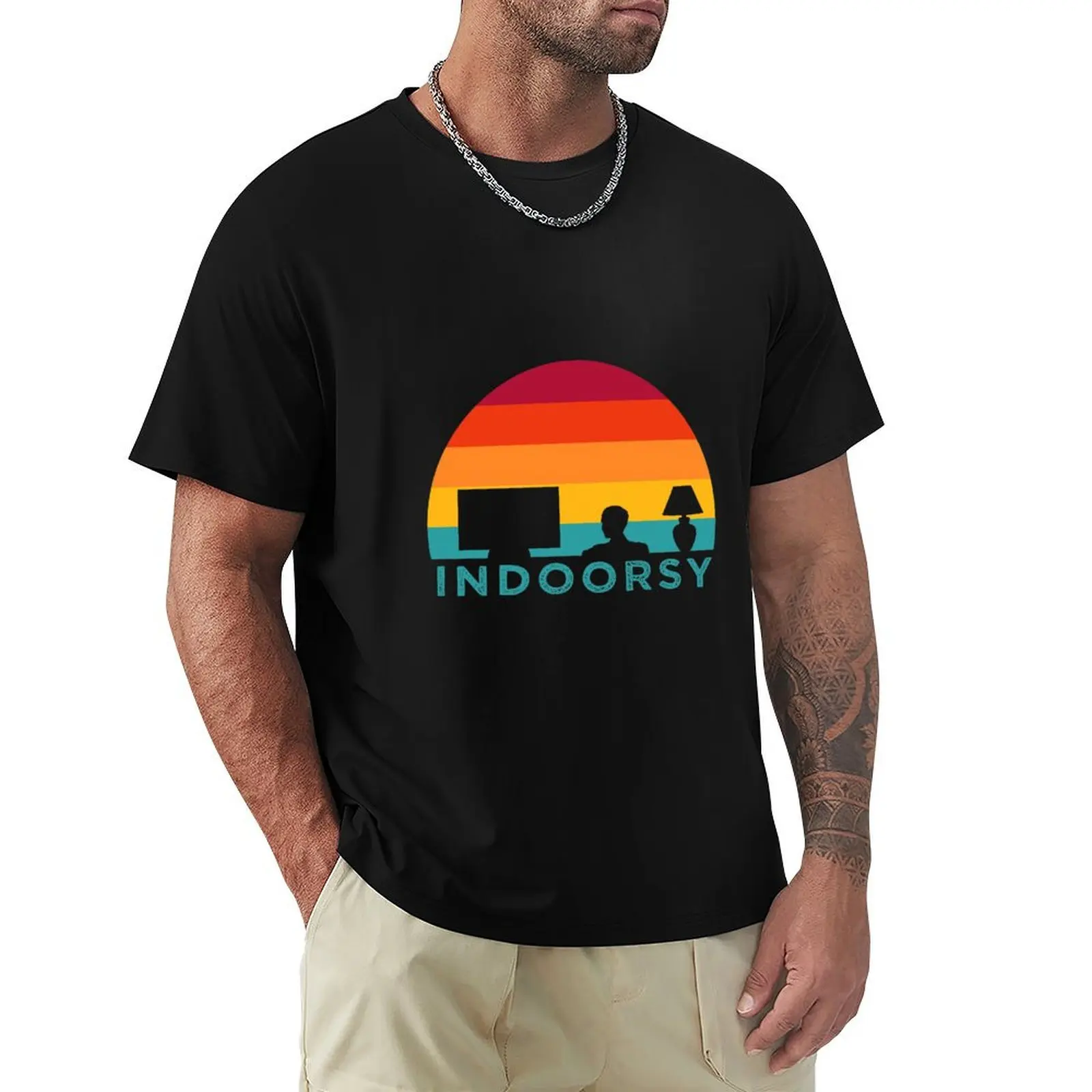 Funny Indoorsy Rather Be Inside Indoors Streaming Meme Gift T-Shirt Plus Size Basic Cotton T-Shirt