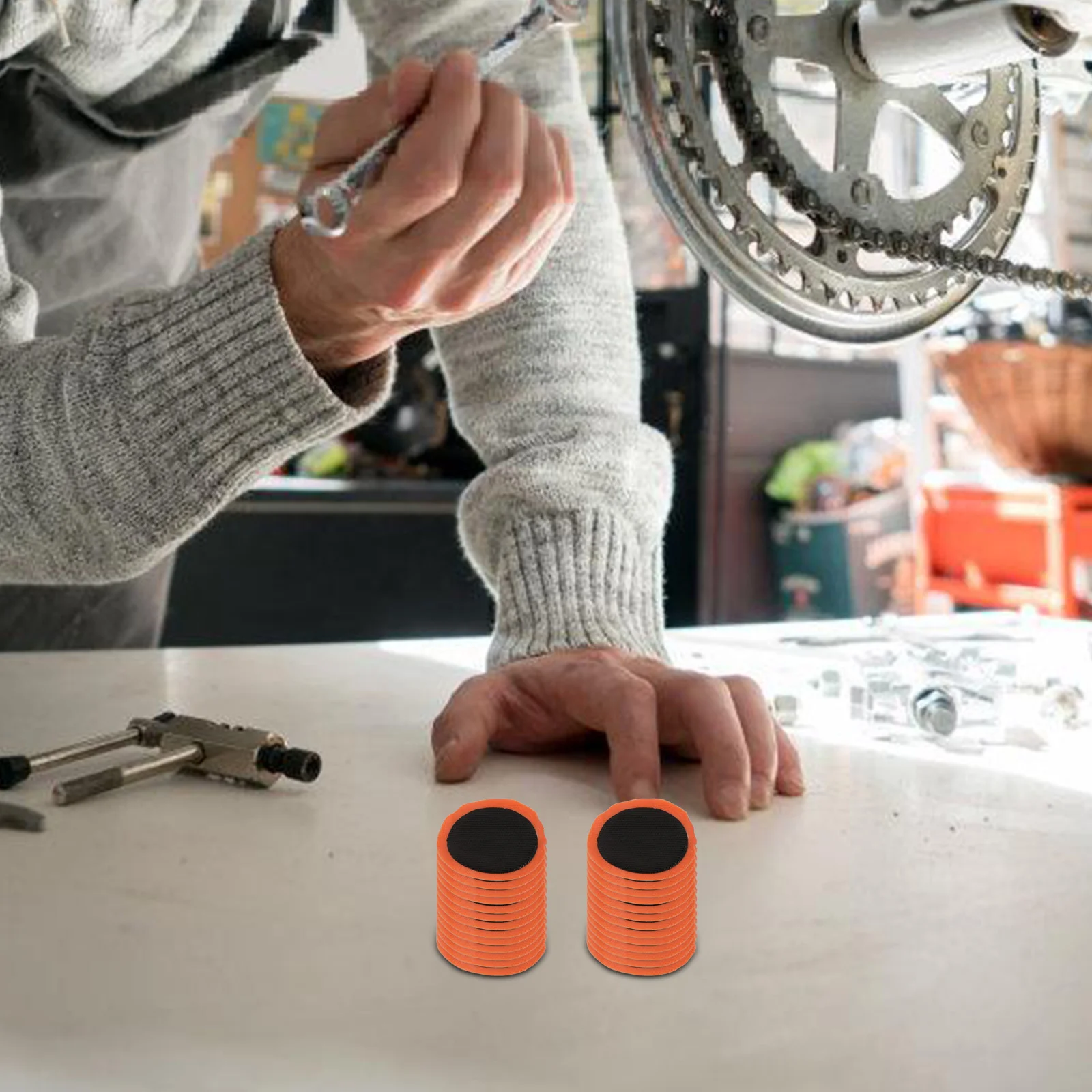 طقم تصحيح أنبوب الدراجات مكون من 48 قطعة - رقع إطارات عالية الجودة لإصلاح الأنبوب الداخلي للدراجة، ملصقات لاصقة مقاومة للماء تدوم طويلاً #2