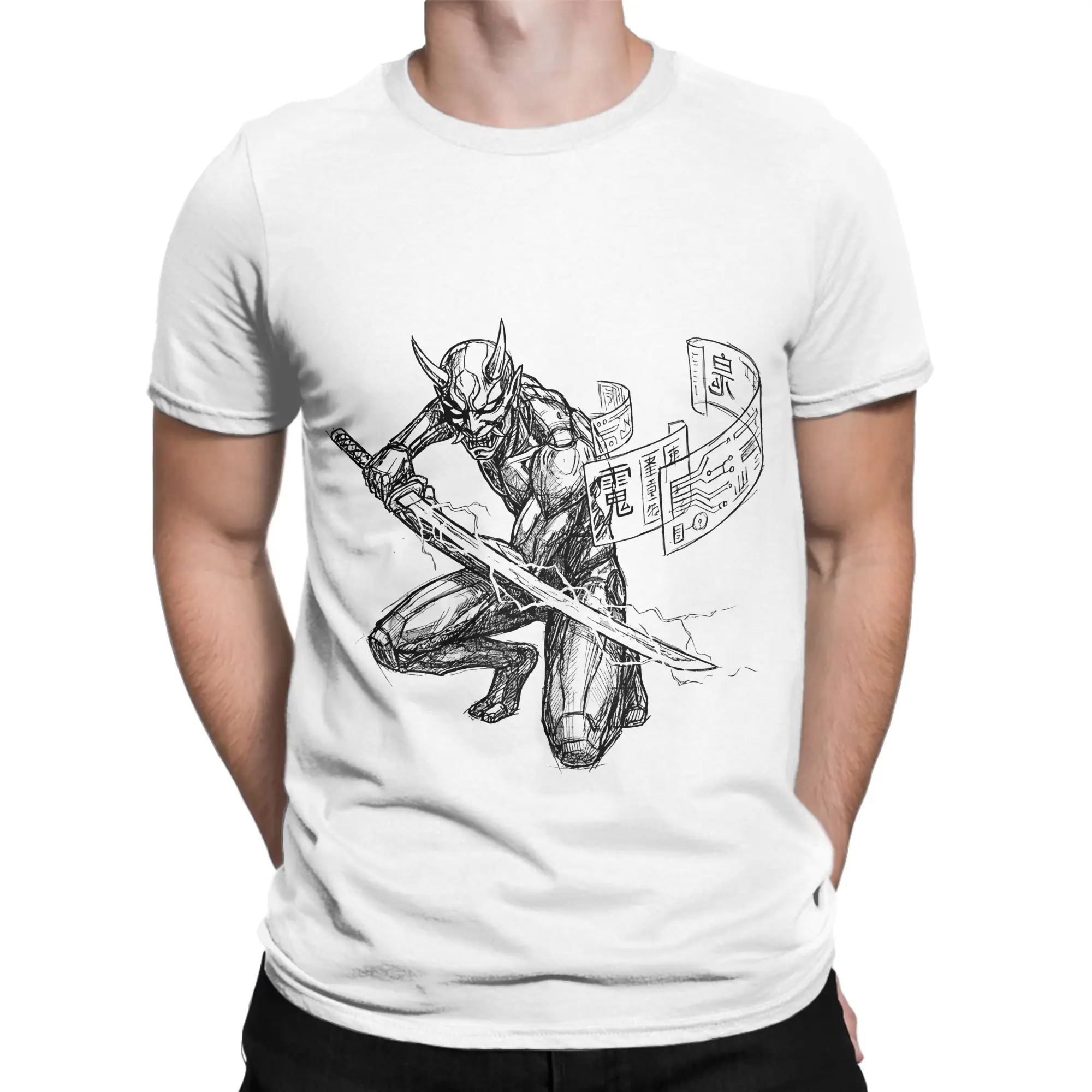 Men T-Shirt Ninja Scrolls Cool Cotton Tees Short Sleeve  T Shirt Crewneck Tops Gift Idea