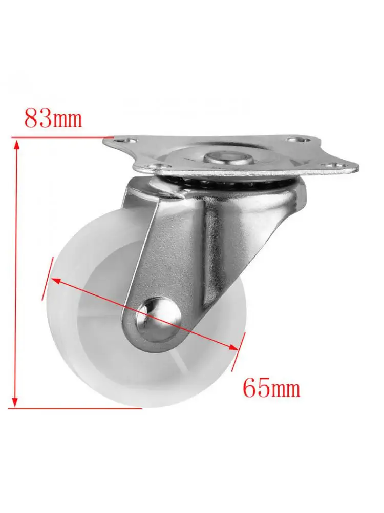 (5 packs) Spot 2.5-inch White Pp Caster Diameter 6.5cm Flat Movable Wheel Light Plastic Oven