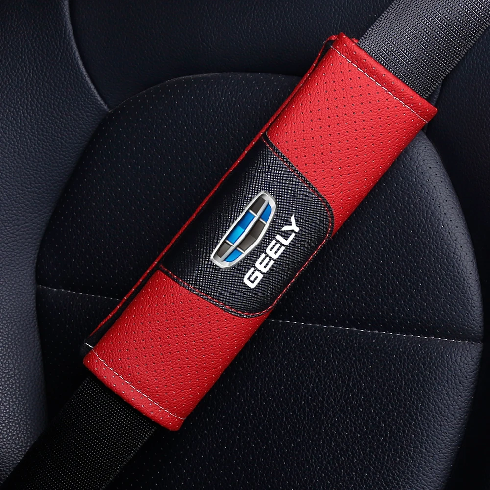 Наплечная подушка для автомобильного ремня безопасности, кожаный аксессуар для Geely Emgrand EC7 EC8 Atlas CK2 CK3 GTGC9, 1 шт.