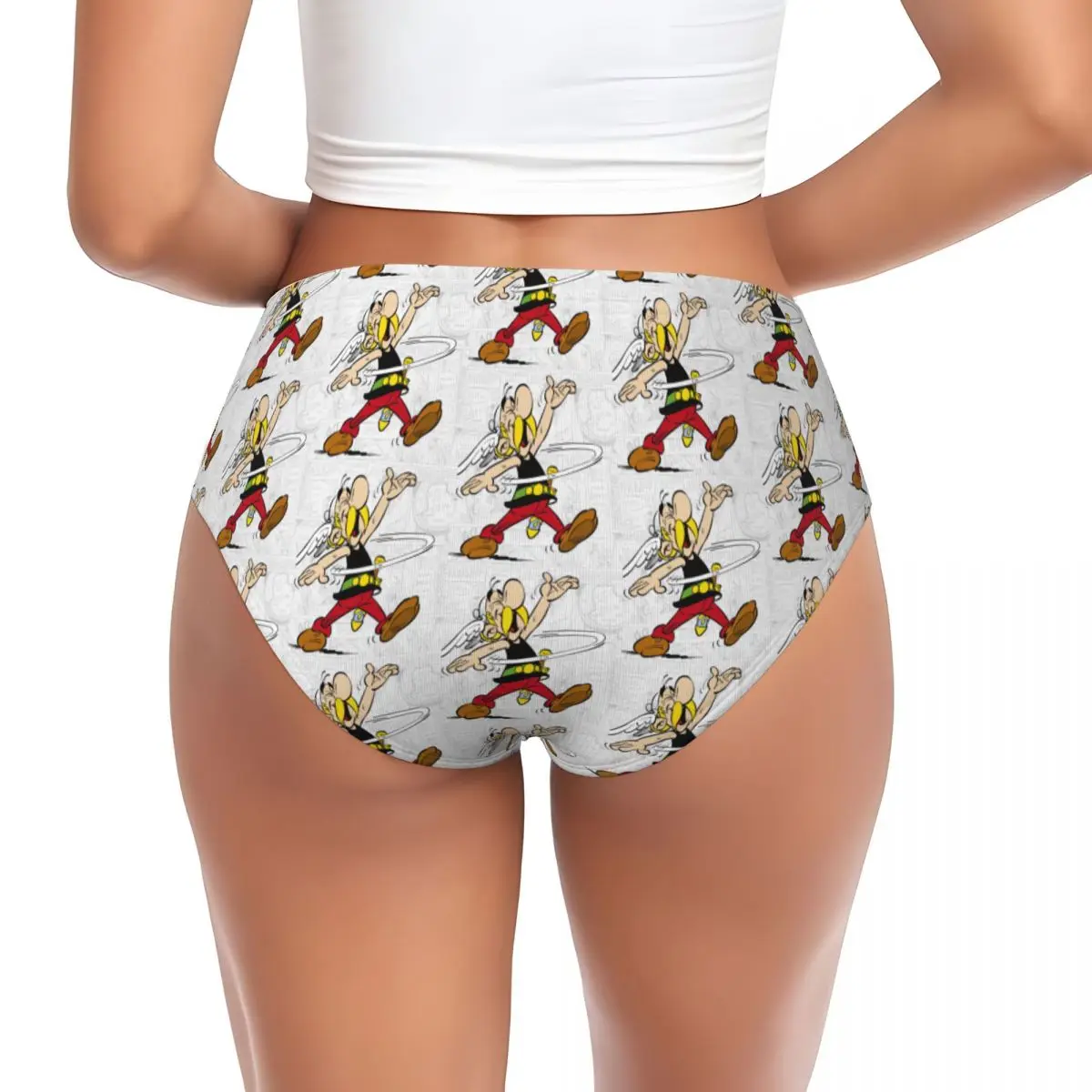 Custom Asterix And Obelix Briefs Underwear Women's Comfortable Stretch French Comic Cartoon Panties
