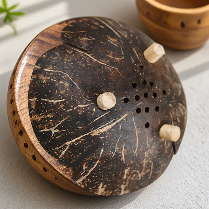 

Coconut Shell Soap Dish Bathroom Handcrafted Draining Soap Box Multi Functional Flower Shaped Holder Storage Tray