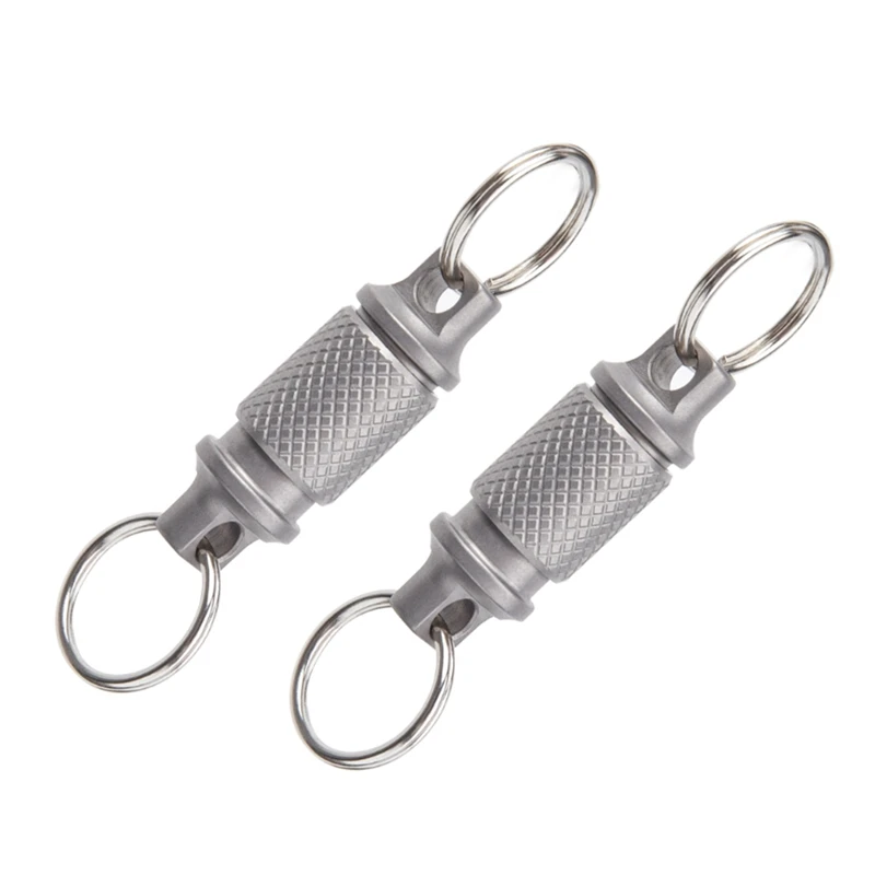 

2Pcs Titanium Quick Release Swivel Keychain Pull Apart Detachable Keychain Universal Buckle