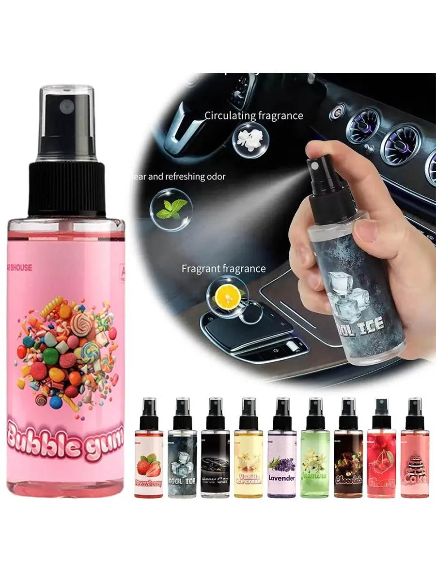 Auto Luchtverfrisser Spray Auto Geur Langdurige Licht Aardbeientaart Geur Fris Parfum Auto-interieur Deodorant Spray - afbeelding 2