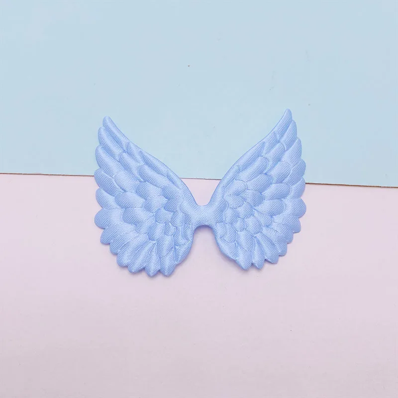 60 Stück 5,8x4,5CM Stoff-Satin-Engelsflügel-Applikationen zum Aufnähen für DIY Kinder-Haarspangen-Zubehör, Kleidungsstücke, Kopfbedeckungen, Dekor-Patches – Detail 10
