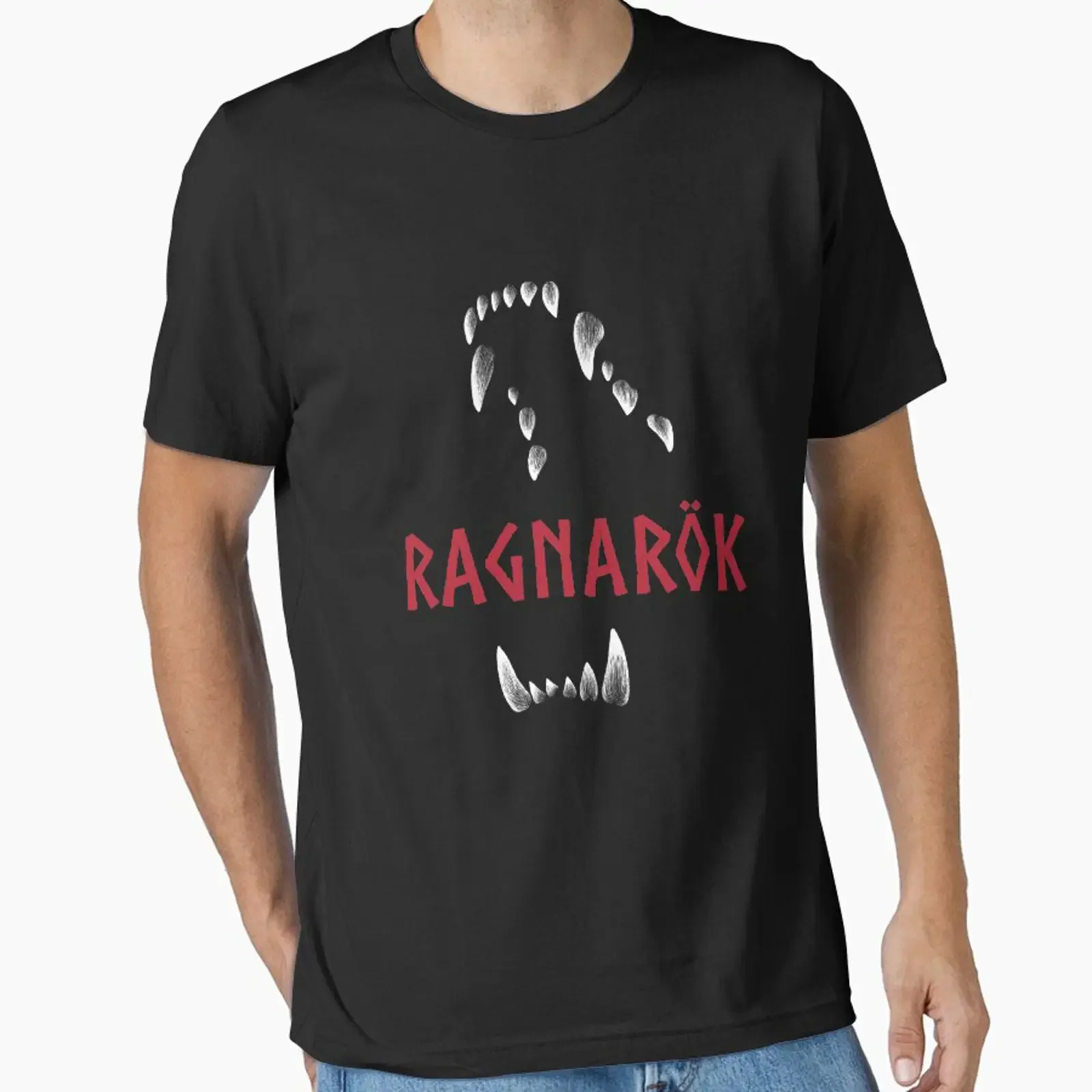 Fenrir Ragnarök Runes Norse Pagan Viking Mythology Essential T Shirt vintage Washed Casual designer clothes fashion Slightly