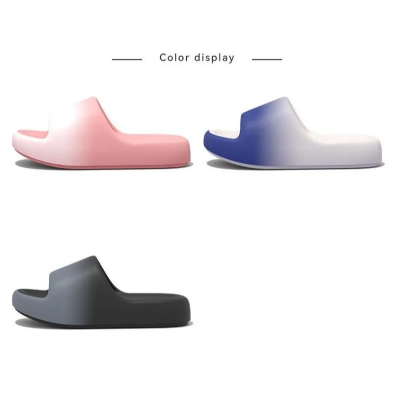 Paar-Stil Frühling und Sommer Trendige Farbverlauf-EVA-Slipper mit weicher, dicker Sohle, bequem und modisch, für drinnen, Badezimmer, draußen, lässig, vielseitig, für Männer und Frauen – Detail 6