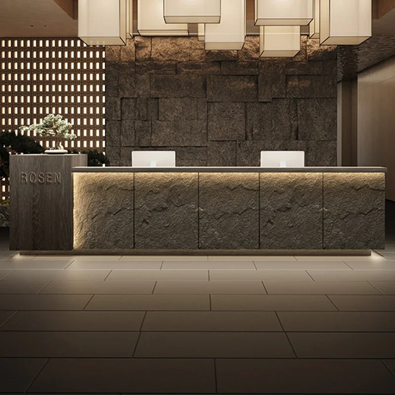 

Italian Style Simplicity Reception Desks High-end Designer Hotel Reception Desk Clothing Store Office Furniture Receptionen HBRD