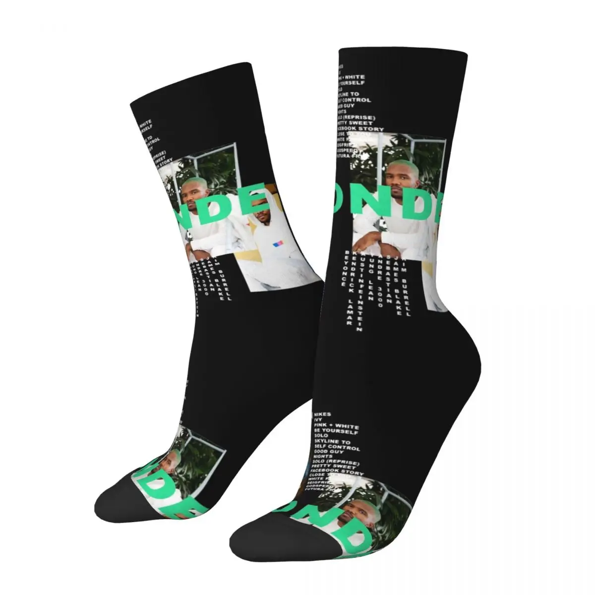 

Fashion Frank O-ocean Blonde Football Socks Polyester Middle Tube Socks for Women Men Breathable