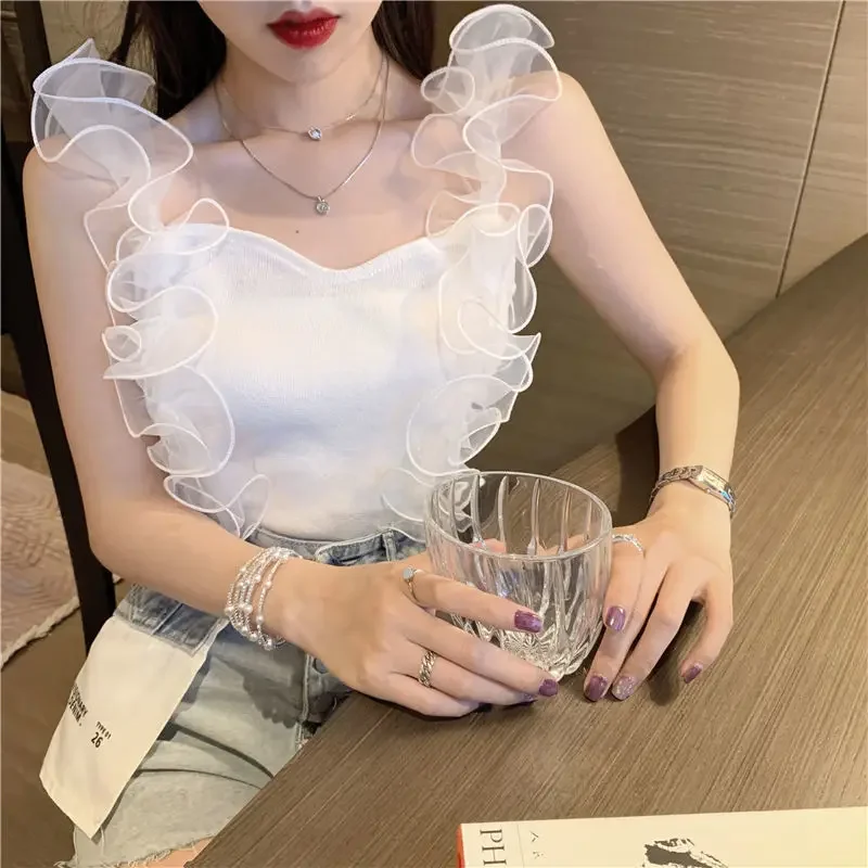 Women Corset Tops  Photogenic Super Fairy Short Spaghetti-Strap Camisole Top Summer Tank Camis Crop Top For Women