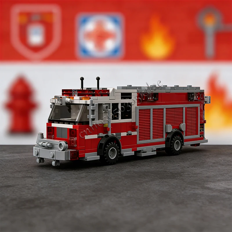 

Конструктор MOC «Спасательная машина» из 458 деталей, модульные строительные блоки, развивающая игрушка для мальчиков и девочек, индивидуальные подарки на Рождество