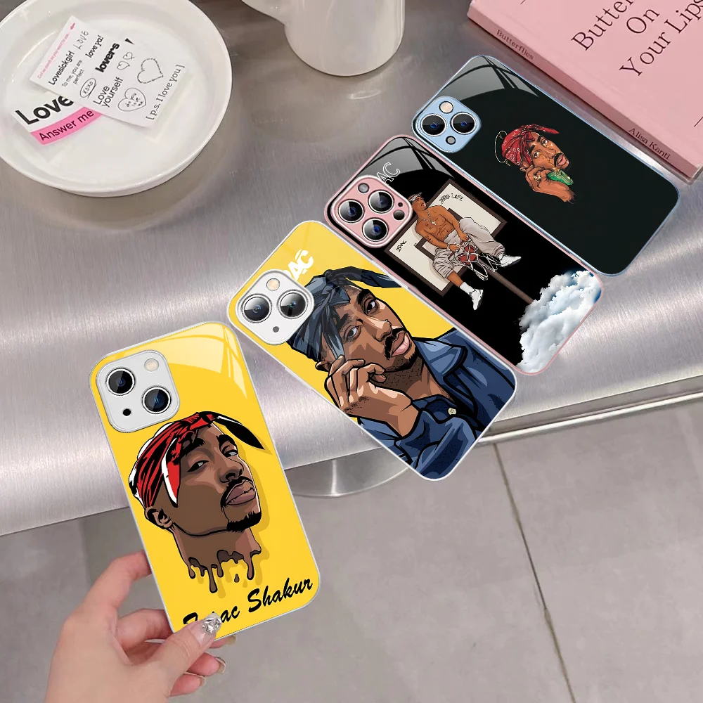 Rap Singer T-Tupac S-Shakur   Phone Case Tempered Glass For iphone 14 13 12 11 Pro Mini XS MAX 14Plus X XS XR Cover