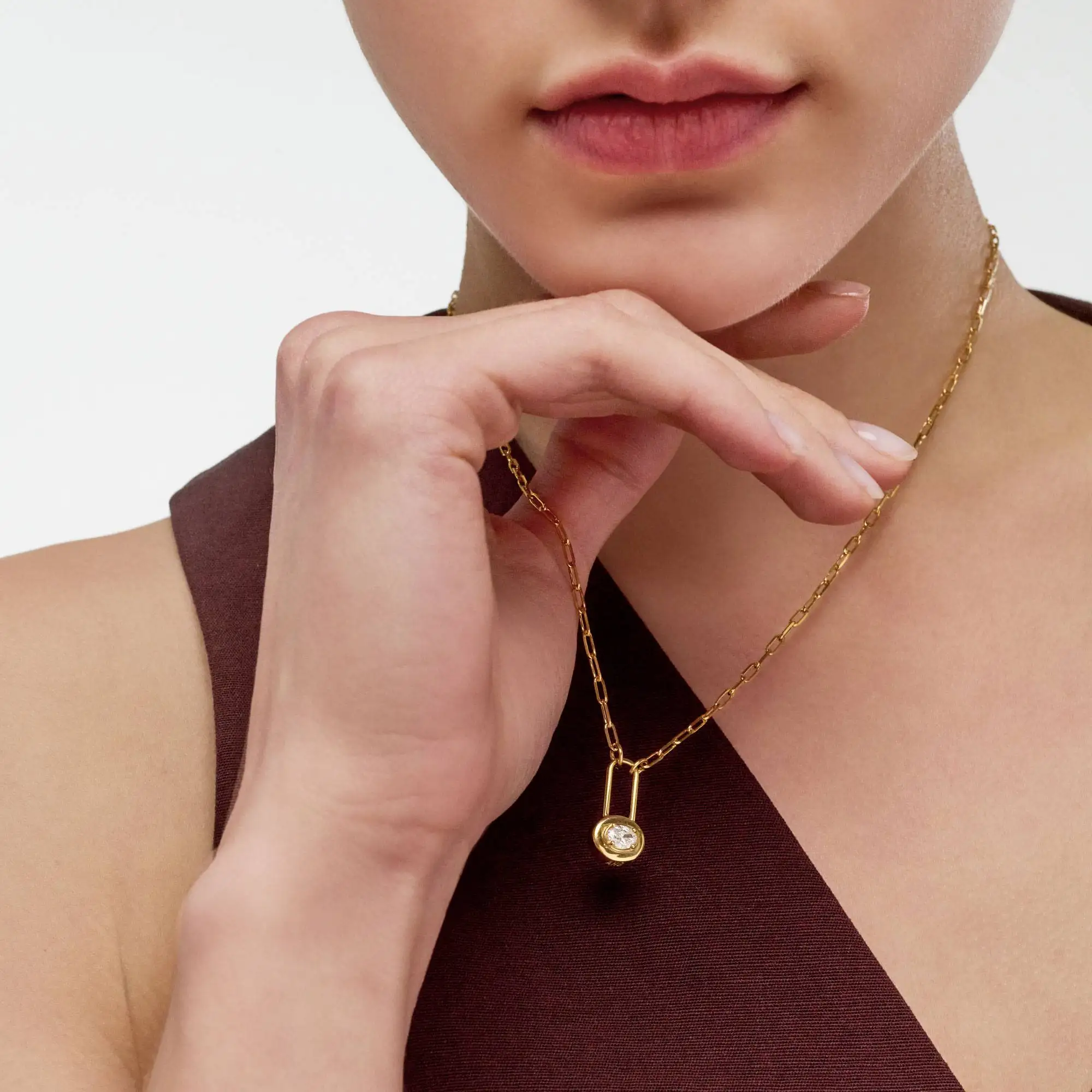 3D Birthstone Chain Necklace Customizable Birthstone Pendant Love Chain Necklace Women's Jewelry Christmas Gift