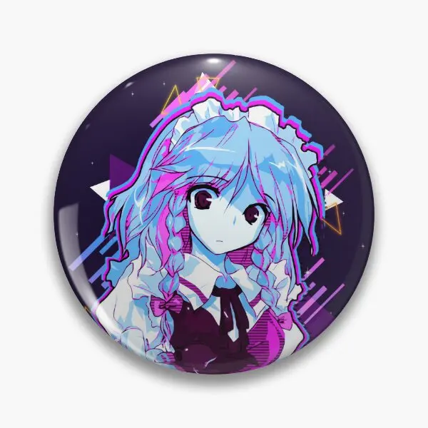 Sakuya Izayoi Touhou Project  Soft Button Pin Clothes Lover Lapel Pin Cute Metal Gift Hat Jewelry Brooch Funny Decor Badge