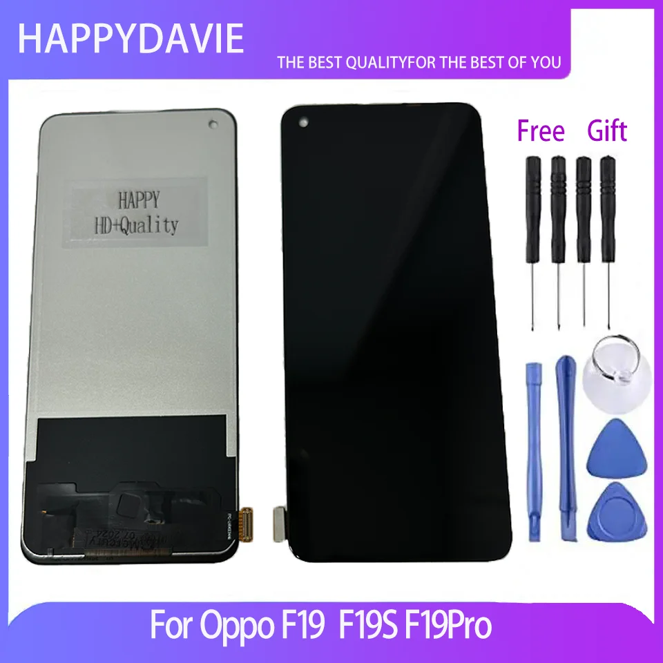 6.43 Inch For OPPO F19 LCD Monitor Touch Screen Digitizer Assembly Replacement  CHP2219, CPH2219 F19 Screen display LCD