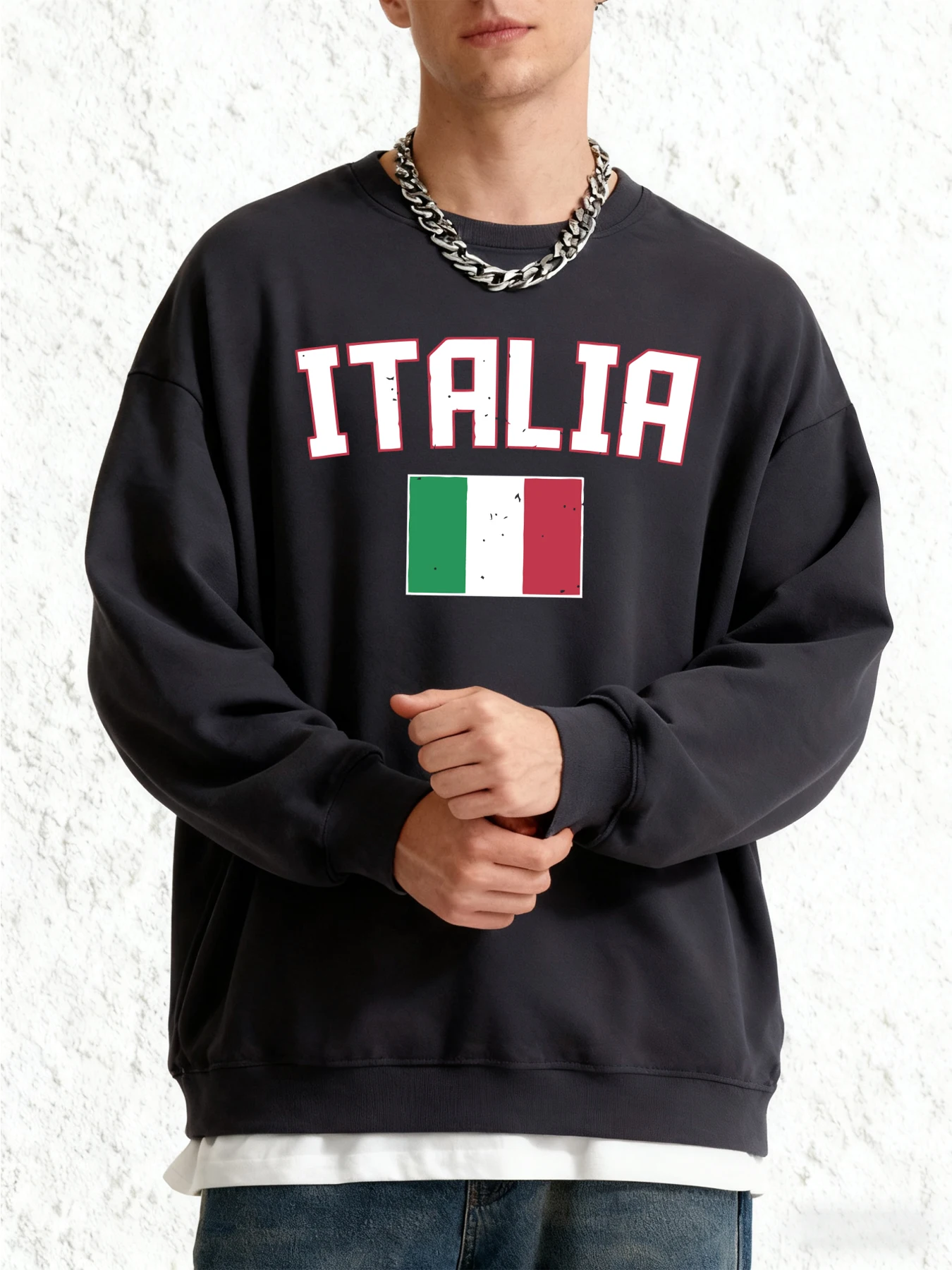 Itrlia والعلم الوطني تصميم الرجال البلوز البلوفرات في الهواء الطلق موضة بلوزات مستديرة العنق الهيب هوب الشارع الشهير الخريف بلايز عادية #1