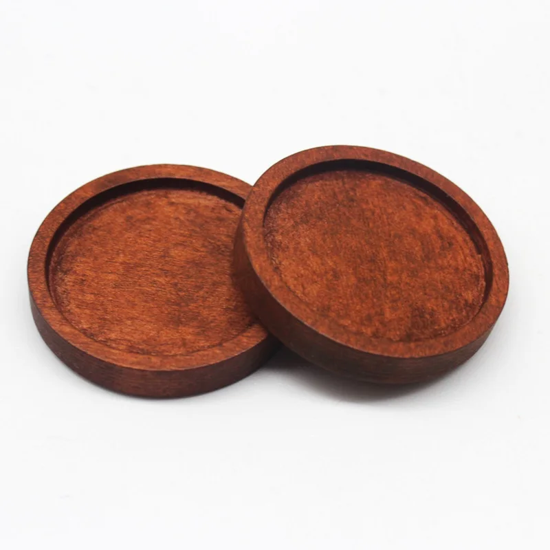 REGELIN 10pcs  wood cabochon base 12/15/20/25/30mm dia blank wooden pendant trays diy jewelry accessories for necklace making