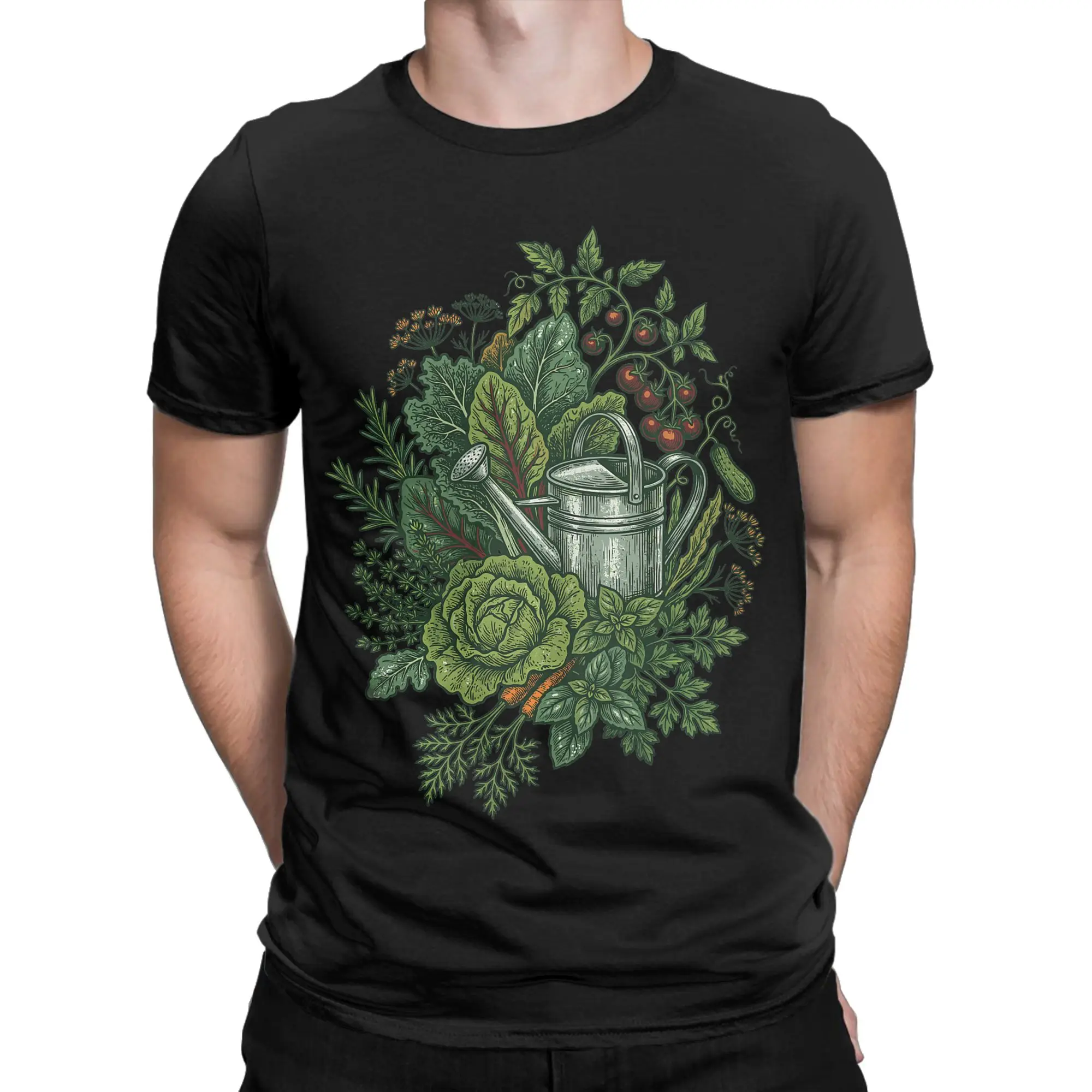 Harajuku T-Shirt Vegetable Gardening Tomatoes Plants Grower Botanical T Shirts 100 Tee Shirt for Men Short Sleeve Clothing