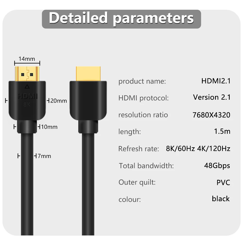 8K Hdmi-Compatibele Kabel 2.1 Draad Voor Xiaomi Xbox Serries X PS5 PS4 Laptops 60Hz 120Hz hdmi Splitter Digitale Kabel Cord 4K