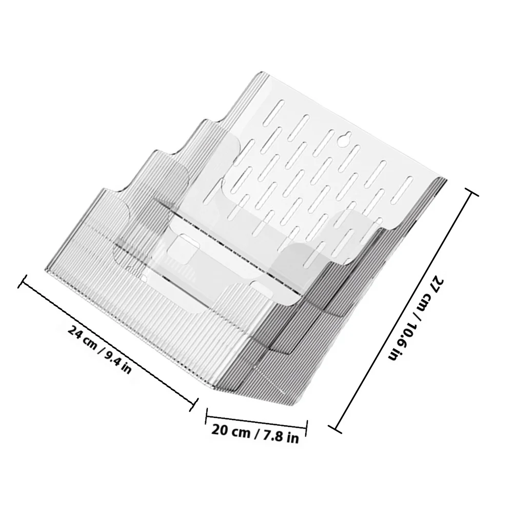 حامل ملفات شفاف لسطح المكتب مقاس A4 منظم ورق تصميم مائل رف مستندات لمجلة غرفة الدراسة المدرسية والمكتبية