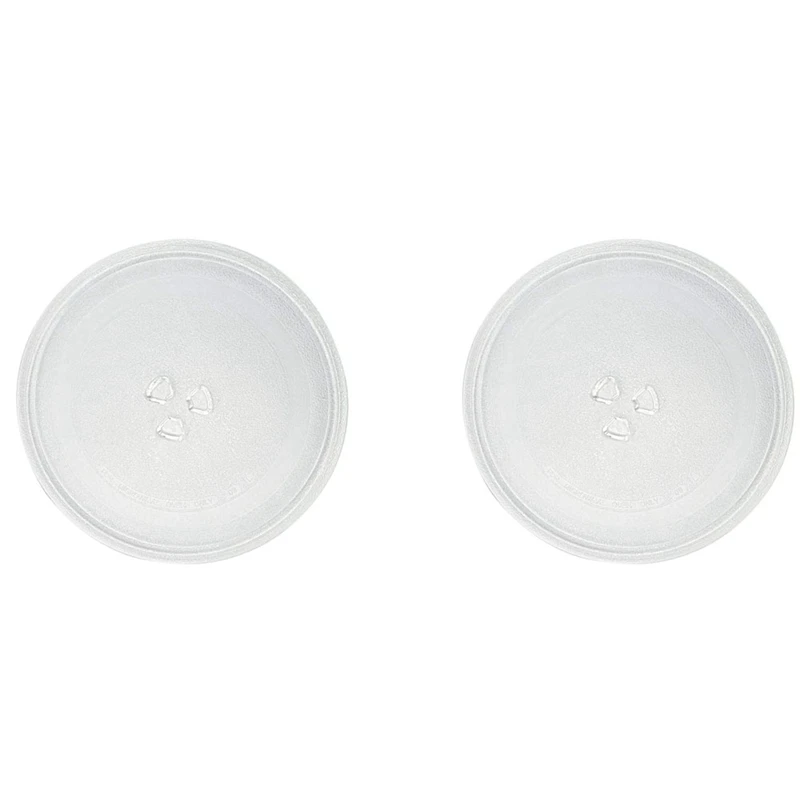 2X Microwave Plate Spare Microwave Dish Durable Universal Microwave Turntable Glass Plate Round Replacement Plate