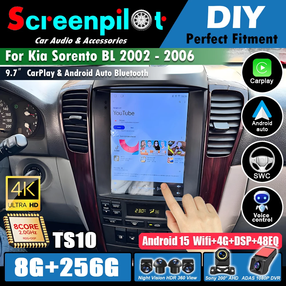 Car Android Player For Kia Sorento BL 2002 - 2006 Android 16 2din Radio Multimedia Video GPS 2 din carplay auto