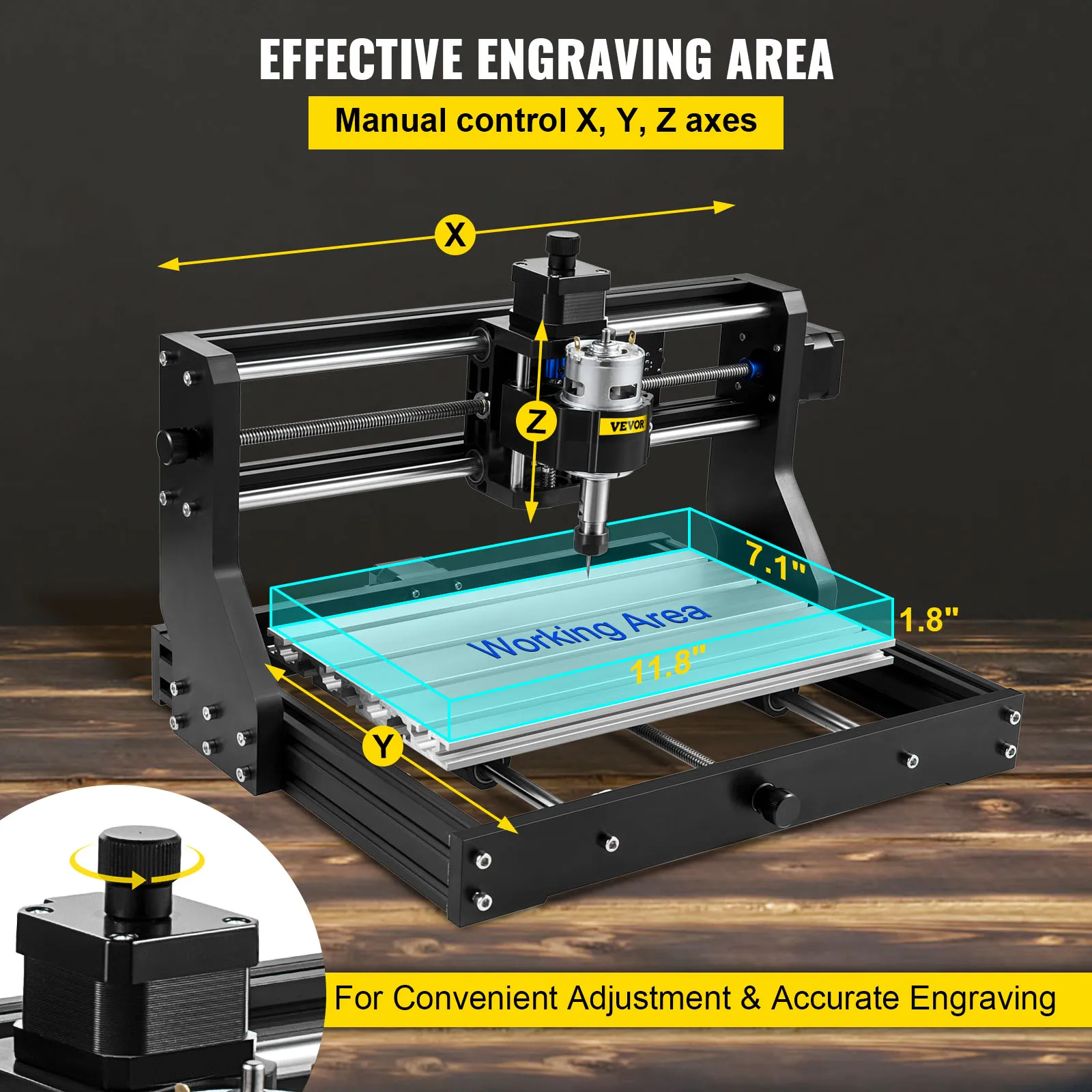 VEVOR CNC 3018 PRO Router Engraver with Laser Module 3 Axis Engraving Machine GRBL Wood Milling Wood Router for DIY Woodworking